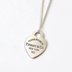 Tiffany & Co. Sterling Silver 'Please Return to' Heart Tag Necklace - Silver